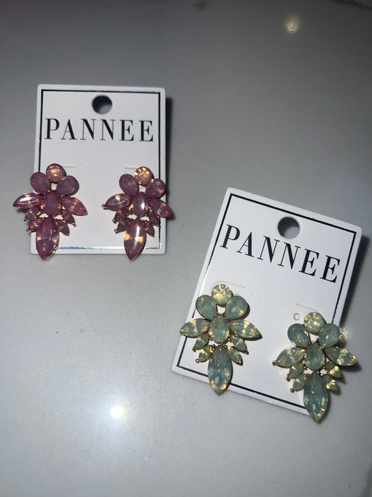 Rhinestone cluster earrings
