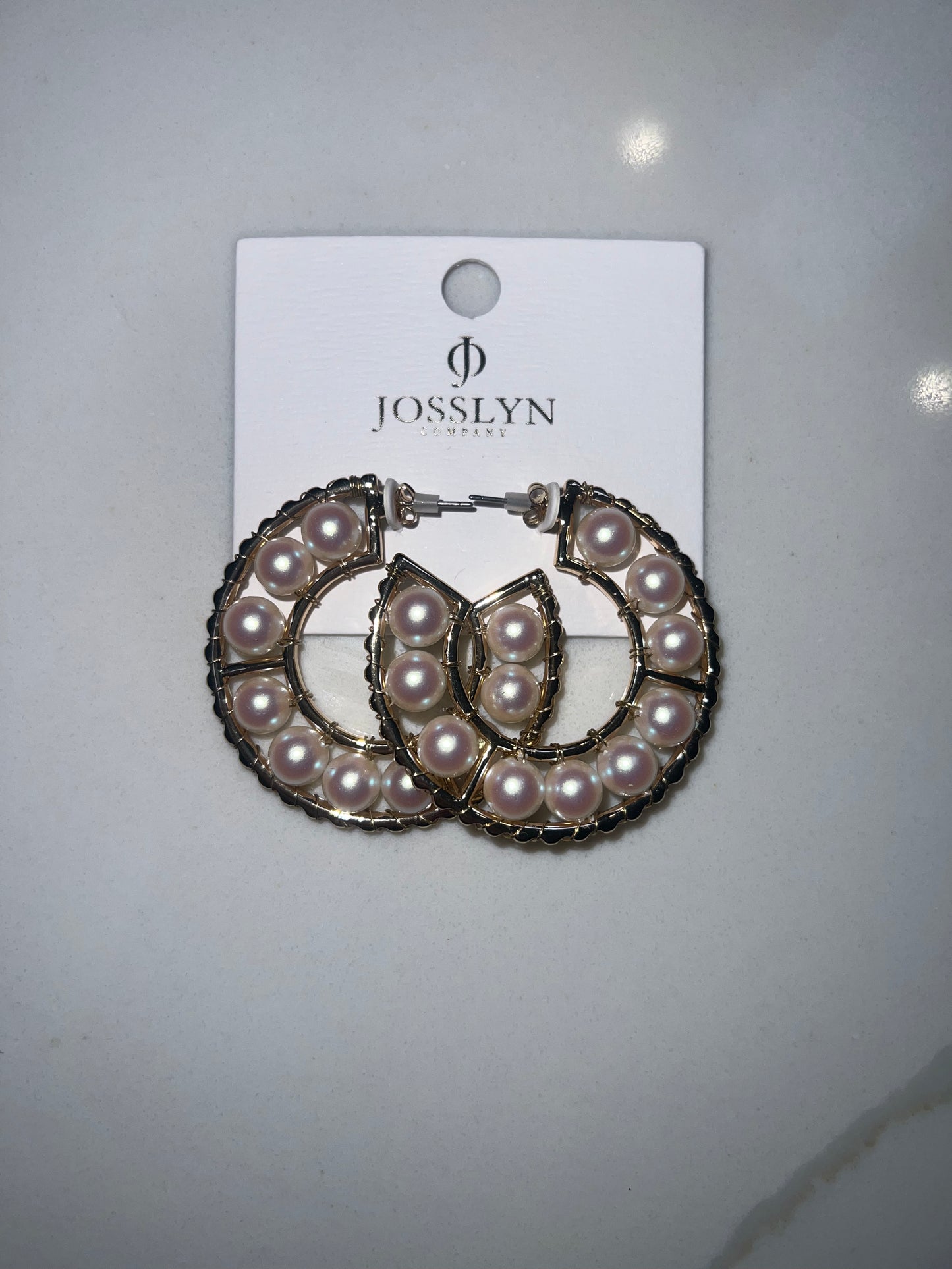 Pearl hoop earrings