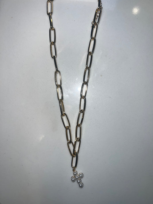 Pearled Cross Necklace