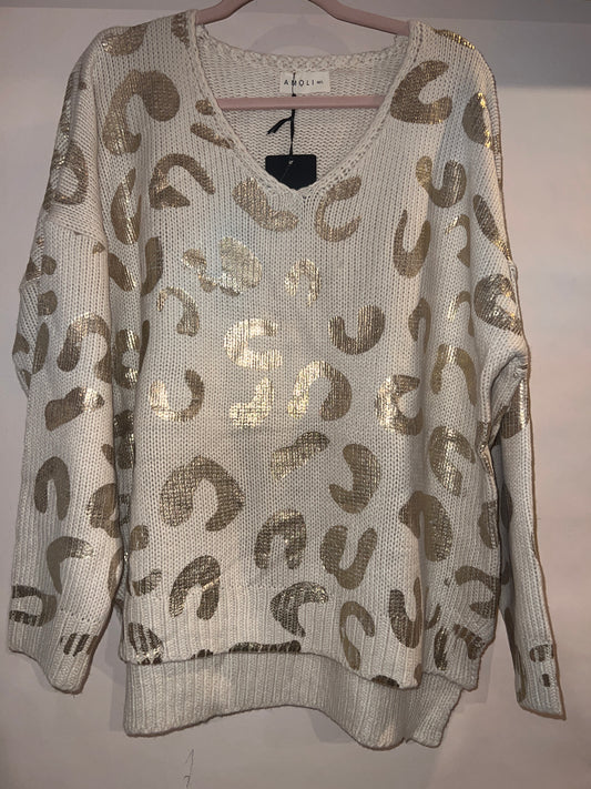 Gold Cheetah Sweater